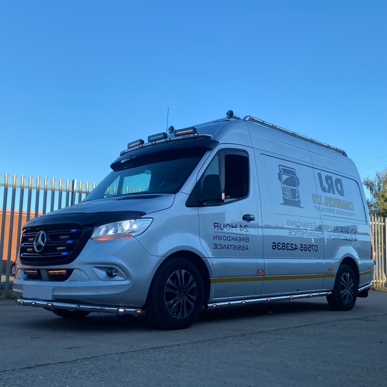 Mercedes-Benz Sprinter with lights and air horn
