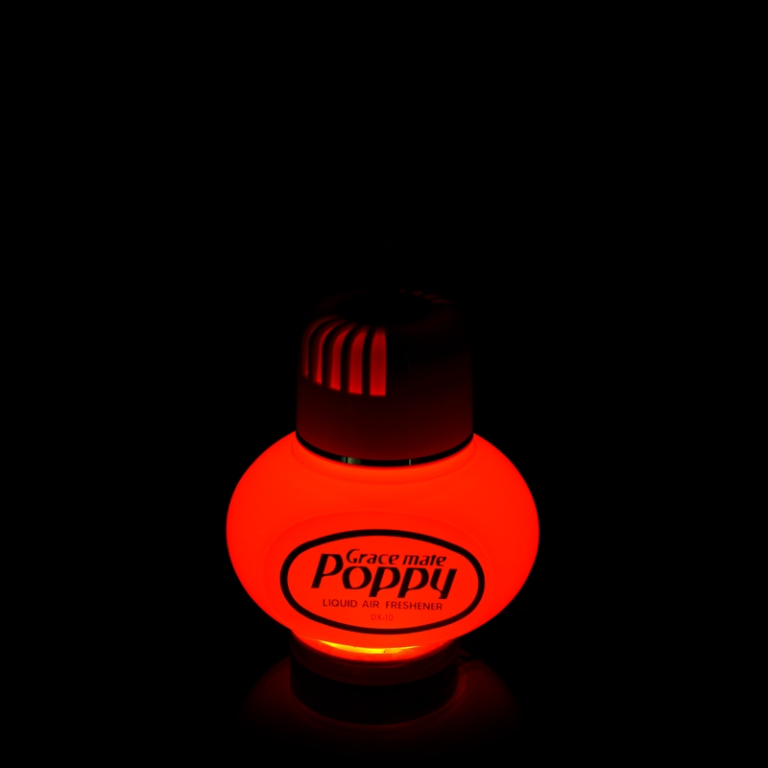 Poppy LED-Ring ROT - LED-Beleuchtung der Marke Poppy Grace Mate - Passend unter die Lufterfrischer-Fläschchen - EAN: 7111300935459