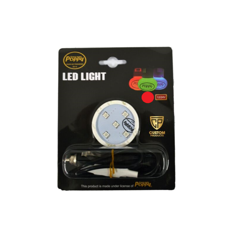 Poppy LED-Ring ROT - LED-Beleuchtung der Marke Poppy Grace Mate - Passend unter die Lufterfrischer-Fläschchen - EAN: 7111300935459