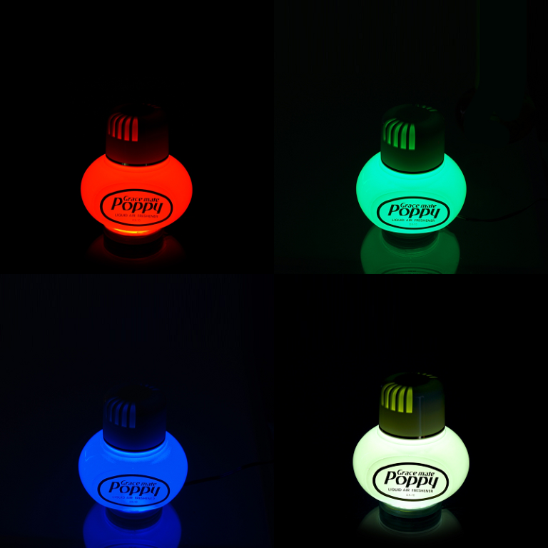 Poppy LED ring RGB - LED lighting from the Poppy Grace Mate brand with remote control - Fits under the air freshener bottles - EAN: 7111309923518