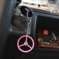 Oldskool sleutelhanger met 3 spaak stuur ROZE - sleutelhanger van het merk Nedking - EAN: 6090549928938