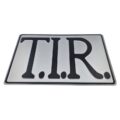 T.I.R. bord ZILVER met letters ZWART