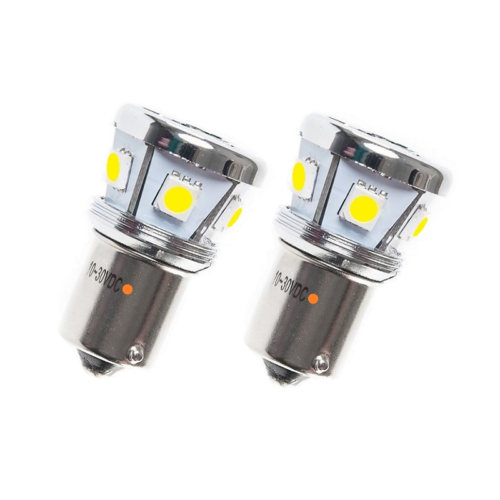 Nedking BA15S LED lamp ORANGE - LED lamp for 12 and 24 volt use - with 8 SMD LED