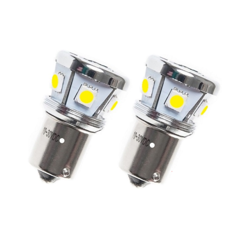 Nedking BA15S LED lamp xenon WHITE - LED lamp for 12 and 24 volt use - with 8 SMD LED