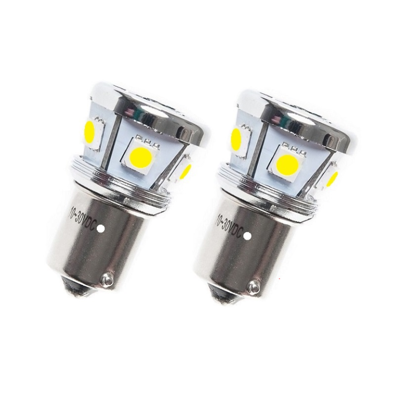 Nedking BA15S LED bulb xenon white - LED bulb for 12 and 24V use - equipped with 8 SMD LEDs