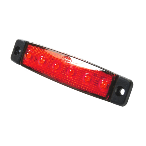 Dasteri 6 LED markeringslamp ROOD - contourlamp voor truck en trailer - geschikt voor 24 volt gebruik - EAN: 6090540366302