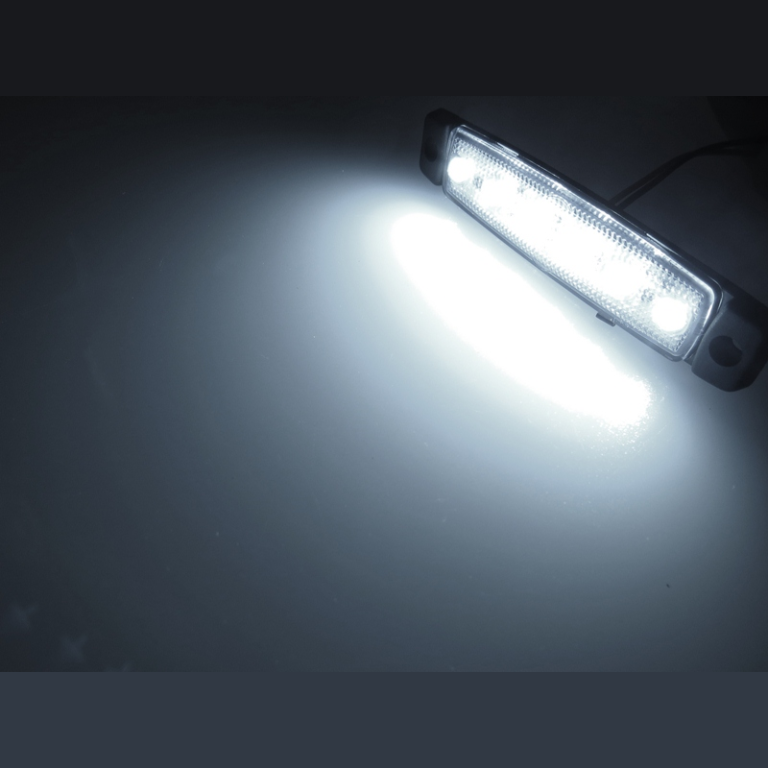 Dasteri 6 LED marker light CLEAR WHITE - outline marker light for truck and trailer - suitable for 24 volt use - EAN: 6090541019047