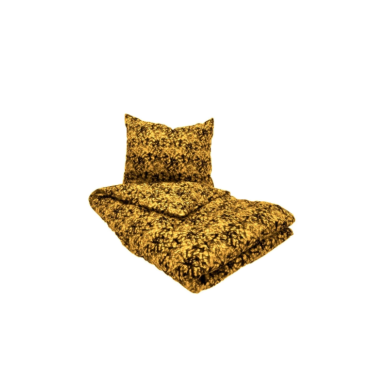 Single duvet cover with pillowcase made of 100% cotton - duvet has a print in the shape of Danish Plush YELLOW - suitable for a truck cabin - slept in on the road - dimensions: 140 x 200 cm - wash at MAX 40 degrees!! - EAN: 05744005280351
