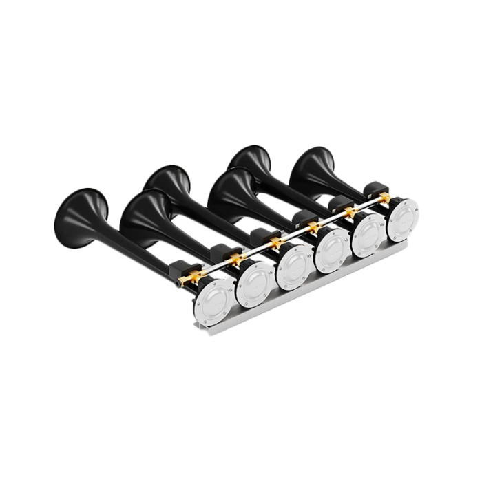 Basuri Baby Shark 2.0 luchthoorn voor 12/24v gebruik - 130DB luide toeter die enkel met een compressor gebruikt kan worden op bijvoorbeeld je auto, vrachtwagen, tractor, camper of ander soort voertuig