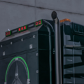 Mercedes vrachtwagen uit België met een Deense achterbumper die voorzien is van diverse soorten Strands verlichting