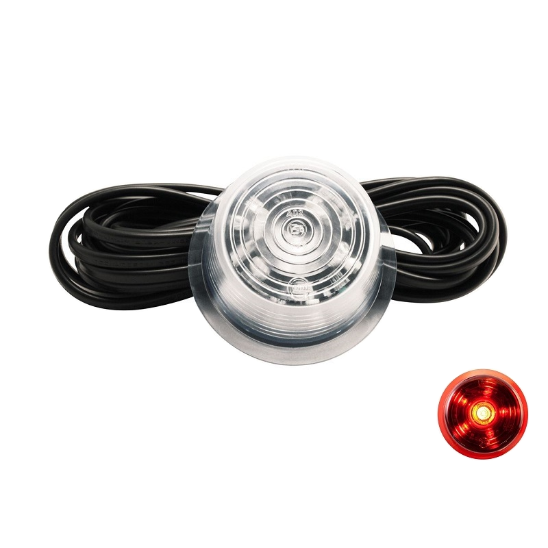 Gylle LED unit RED with CLEAR GLASS - LED module for Danish position lamp of the Swedish brand Gylle - works with 12 & 24 volts - EAN: 7392847307323