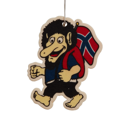 Fragrance pendant Troll with flag from Norway - air freshener with the scent of Pine / Christmas tree - Nedking accessory