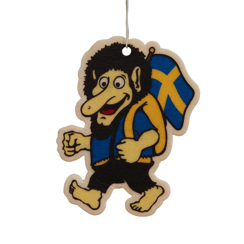 Geurhanger Trol met vlag uit Zweden - luchtverfrisser met de geur van Pine / kerstboom - Nedking accessoire