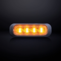 Strands Dark Knight 4 LED flitser ORANJE met helder glas - LED strobe met ECE R65 keurmerk - - Strands 850401 - EAN: 7350133813507