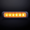 Strands Dark Knight 6 LED flitser ORANJE met helder glas - LED strobe met ECE R65 keurmerk - - Strands 850403 - EAN: 7350133813521