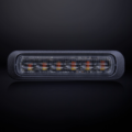 Strands Dark Knight 6 LED flitser ORANJE met donker / smoke glas - LED strobe met ECE R65 keurmerk - - Strands 850404 - EAN: 7350133813538