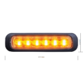 Strands Dark Knight 6 LED flitser ORANJE met donker / smoke glas - LED strobe met ECE R65 keurmerk - - Strands 850404 - EAN: 7350133813538