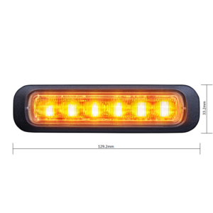 Strands Dark Knight 6 LED flitser ORANJE met donker / smoke glas - LED strobe met ECE R65 keurmerk - - Strands 850404 - EAN: 7350133813538