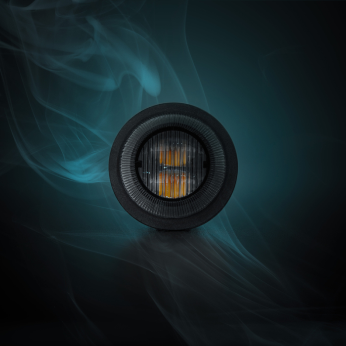 Strands Dark Knight Gloria LED-Blitzer ORANGE mit dunklem / Smoke-Glas - LED-Strobe mit ECE R65 Prüfzeichen - Strands 850419 - EAN: 7350133816621
