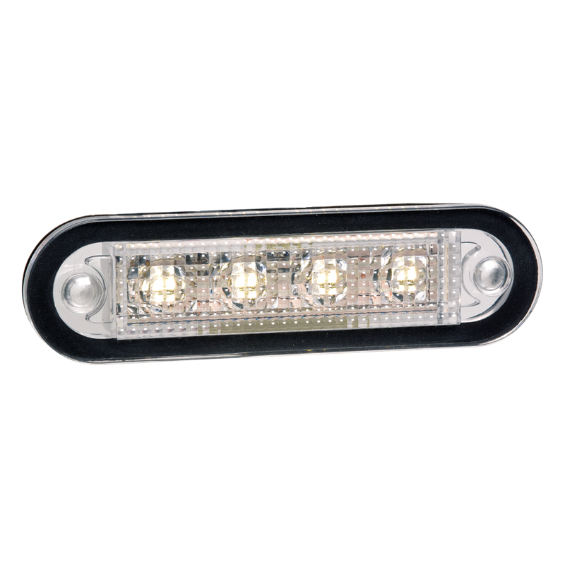 C2-98 markeringslamp WIT - AEB LED markeringslamp wit met helder glas - ECE R7 keurmerk - voor 12 & 24 volt gebruik - EAN: 5414184550551