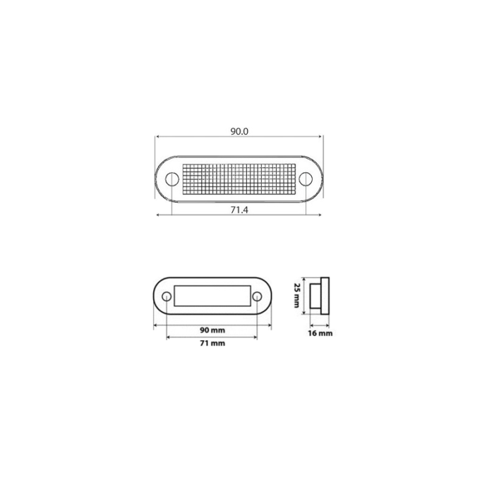 C2-98 markeringslamp ORANJE - AEB LED markeringslamp wit met helder glas - ECE R91 keurmerk - voor 12 & 24 volt gebruik - EAN: 5414184550568
