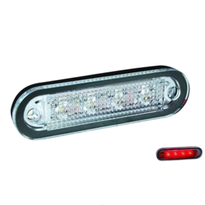 C2-98 marker lamp RED - AEB LED marker lamp white with clear glass - ECE R7 quality mark - for 12 & 24 volt use - EAN: 5414184550575