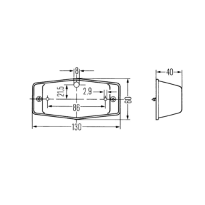 Doppelbrenner KLAR mit Dunkel-/Rauchlampenglas – geeignet für 12 und 24 Volt Betrieb – zweipolige Lampe für PKW, LKW, Anhänger und mehr – EAN: 6090539824875