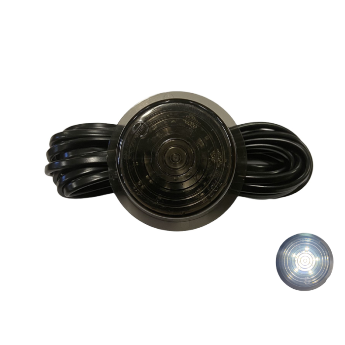 Gylle LED unit xenon white in BLACK-LINE version - LED module with SMOKE glass for car, truck, trailer, camper, and more - LED module works on 12 & 24 V and is fully waterproof - EAN: 7392843179719