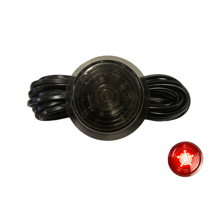 Gylle LED unit red in BLACK-LINE version - LED module with SMOKE glass for car, truck, trailer, camper and more - LED module works on 12 & 24 volt and is fully waterproof - EAN: 7392847317964