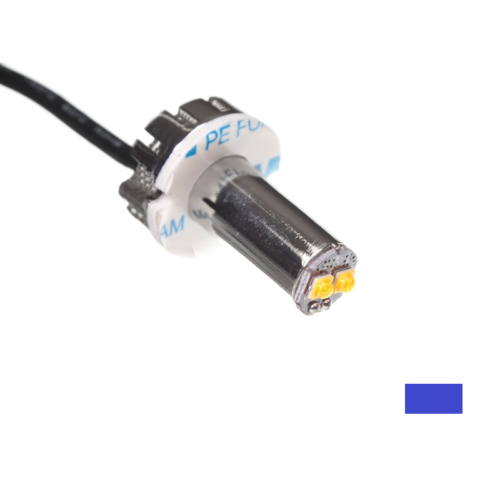 Hidemish LED Einbaublitz BLAU – LED Warnlampe für 12- und 24-Volt-Betrieb – Scheinwerferblitz BLAU – mit 3,15 m Kabel – Produkt von AEB Belgien –