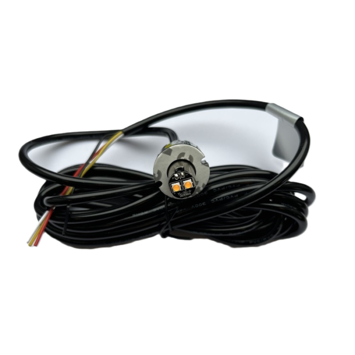 Hidemish Hide Away strobe ORANGE - LED warning light for 12 & 24 volt use - headlight strobe AMBER - with 3.15m cable - AEB Belgium product -