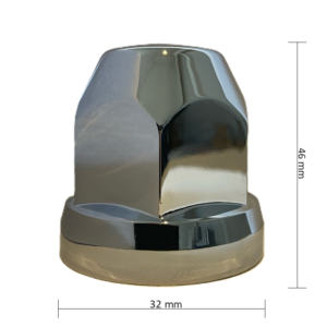 Ruspa kunststof wielmoerdoppen 32mm - 46 mm hoog - wielaccessoire die geschikt is voor een DAF, MAN, Mercedes en Iveco vrachtwagen - chrome accessoire voor de wielen