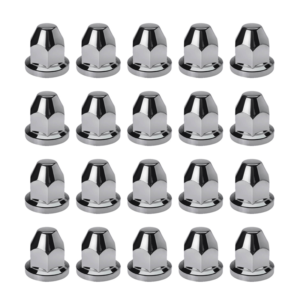 Ruspa plastic wheel nut caps 32mm - 46mm high - wheel accessory suitable for a DAF, MAN, Mercedes and Iveco truck - chrome accessory for the wheels