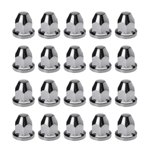 Ruspa plastic wheel nut caps 32mm - 46mm high - wheel accessory suitable for a DAF, MAN, Mercedes and Iveco truck - chrome accessory for the wheels