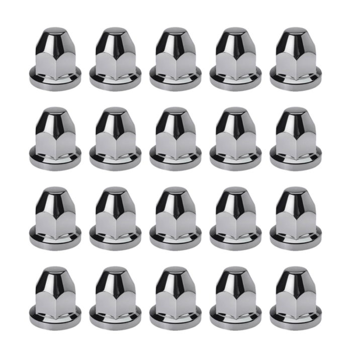 Ruspa plastic wheel nut caps 32mm - 46mm high - wheel accessory suitable for a DAF, MAN, Mercedes, and Iveco truck - chrome accessory for the wheels