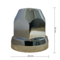 Ruspa kunststof wielmoerdoppen 32mm - 50 mm hoog - wielaccessoire die geschikt is voor een Scania, Volvo en Renault vrachtwagen - chrome accessoire voor de wielen