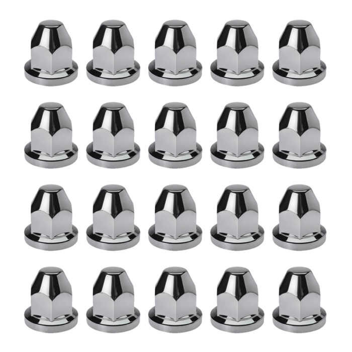 Ruspa plastic wheel nut caps 32mm - 50mm high - wheel accessory suitable for a Scania, Volvo and Renault truck - chrome accessory for the wheels