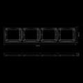Strands IZE frame 4 gaten horizontaal - geschikt voor IZE LED / HELLA en LEDON lampen - eenvoudige montage met 16 bouten - OPBOUWFRAME DEENSE ACHTERBUMPER - Strands 800639 - EAN: 7323030190132