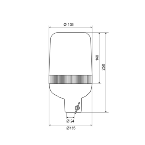 Kennleuchte AEB 590 mit Aufstecksockel und transparentem Farbschirm – geeignet für 24-Volt-Betrieb – EAN: 5414184010680