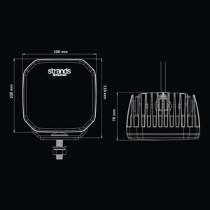 Strands FOR9T No-Glare LED work light 78W - dimensions