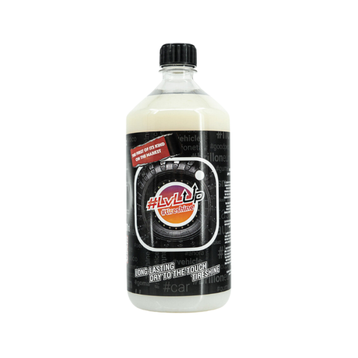 LvLup Tireshine 1000ml - just the bottle - wetlook effect - bandenzwart - bandenbescherming tegen UV en uitdroging - ultieme detailing