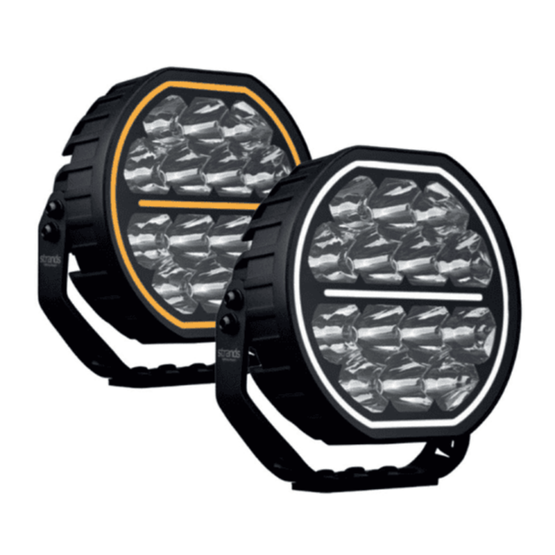 Strands Big Energy 7 inch verstraler - tweekleurig standlicht - geschikt voor 12 en / of 24 volt gebruik - Strands 270975 - 14 LED punten - EAN: 7323030192877