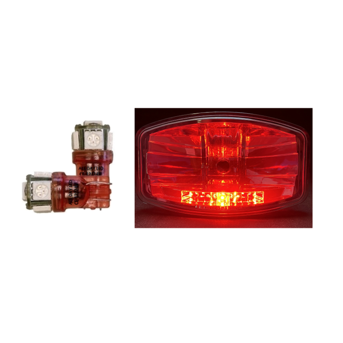T10 LED bulb bright red - suitable for 12 and 24 volt use - sidelight interior lighting - for truck, trailer and more.