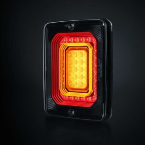 Square taillight - with brake light, taillight and dynamic turn signal - FOR9T series