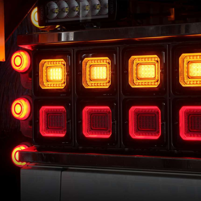 Strands Illusion tail light mounted on a truck