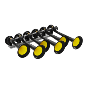 Basuri Baby Shark 6.0 Lufthupe für 12/24V-Betrieb – 135 dB laute Hupe, die nur mit einem Kompressor in Ihrem Auto, LKW, Traktor, Wohnmobil oder einem anderen Fahrzeugtyp verwendet werden kann.