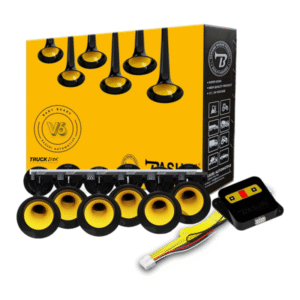 Basuri Baby Shark 6.0 Lufthupe für 12/24V-Betrieb – 135 dB laute Hupe, die nur mit einem Kompressor in Ihrem Auto, LKW, Traktor, Wohnmobil oder einem anderen Fahrzeugtyp verwendet werden kann.