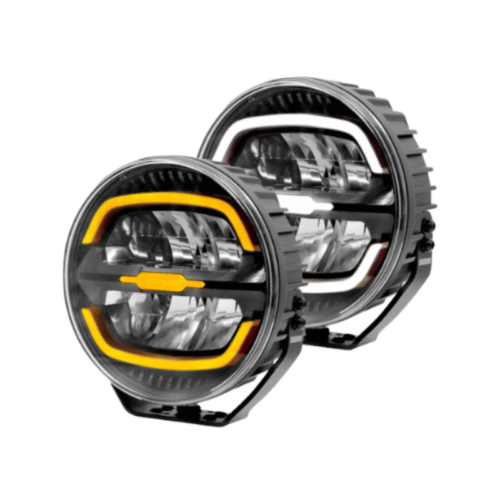 Swedstuff Strahler DL 7 Zoll – geeignet für 12&24V – 1 Lux @ 496 m – Strahler mit orange-weißem Lichtkegel standlicht – DT-4-Anschluss – ECE R148/R149-Zulassung