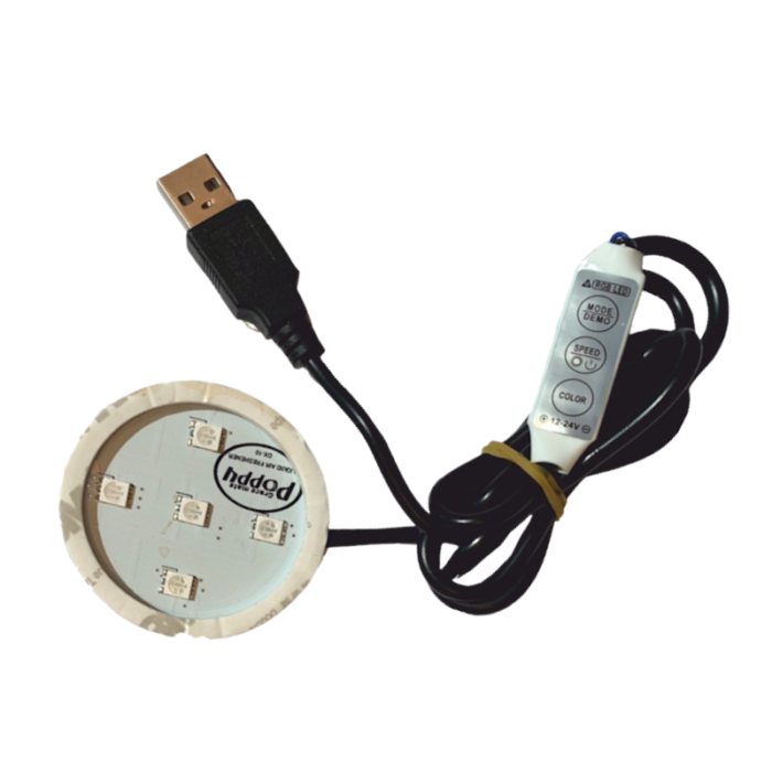 Poppy USB LED Lampe RGB - USB-A-Anschluss - TN-500221 - mit Schalter - EAN: 7111308063413
