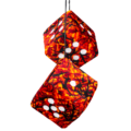 Dobbelstenen Deens Design - ROOD - oldskool look - spiegel dobbelstenen - speciaal voor liefhebbers van Deens Pluche - Nedking